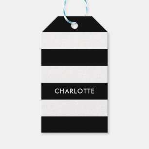Personalized Fashion Luxury Black and white stripe Gift Tags