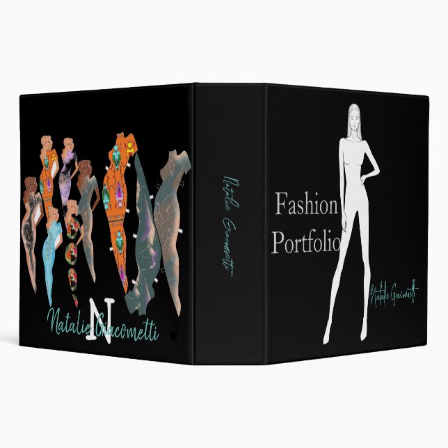 Personalized Fashion Portfolio Cover Page Design Binder (Background)