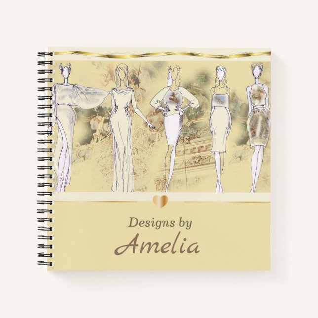 Personalized Fashion Sketchbook Notebook (Front)