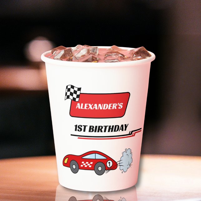 Personalized Fast One 1st Birthday Paper Cups  (Creator Uploaded)