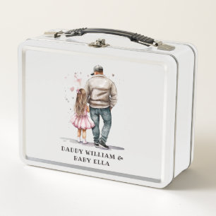 Personalized Father and Daughter (2) Metal Lunch Box
