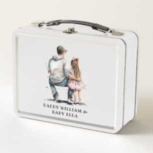 Personalized Father and Daughter (3) Metal Lunch Box