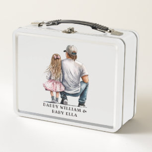 Personalized Father and Daughter (4) Metal Lunch Box