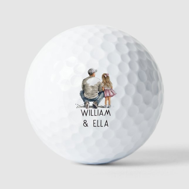 Personalized Father and Daughter (5) Golf Balls (Front)