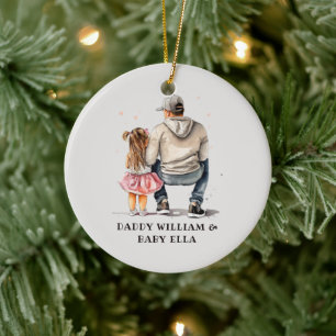 Personalized Father and Daughter (6) Ceramic Ornament