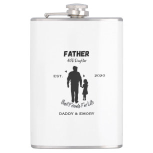 Personalized Father and Daughter Best Friends For Hip Flask
