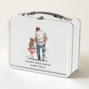 Personalized Father and Daughter Metal Lunch Box
