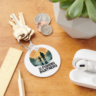 Personalized Father and Son Fishing Gift Keychain