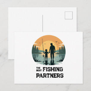 Personalized Father and Son Fishing Gift Postcard