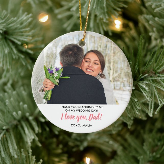 Personalized Father Of The Bride Custom Photo Ceramic Ornament (Tree)
