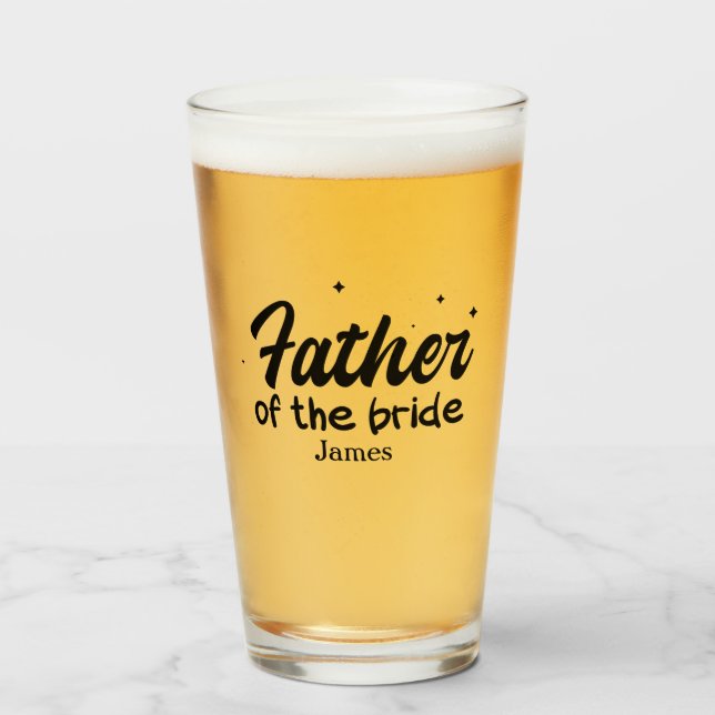 Personalized Father  of the Bride Glass (Front Filled)