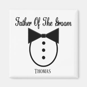 Personalized Father of the Groom Tux and Bow tie Magnet
