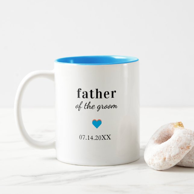 Personalized Father of the Groom Two-Tone Coffee Mug (With Donut)