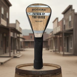 Personalized Father of the Groom Whiskey Barrel Golf Head Cover