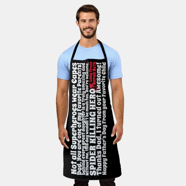 Personalized Father’s Day Apron from Daughter (Worn)