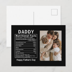 Personalized Father’s Day Daddy Nutritional Facts Postcard