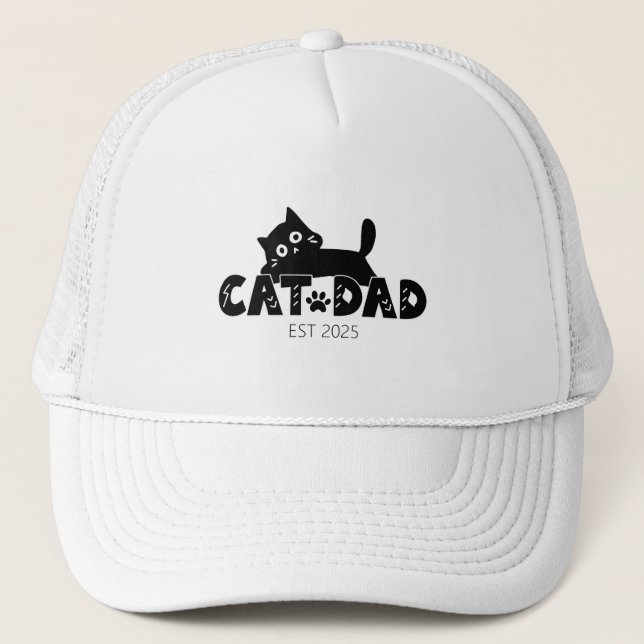 Personalized Father’s Day Gift for Cat Lovers Trucker Hat (Front)