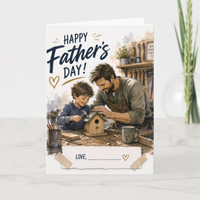 Personalized Father Son Greeting Card (Front)