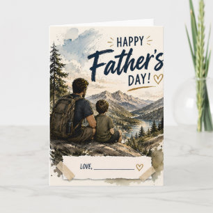 Personalized Father Son Hiking Card