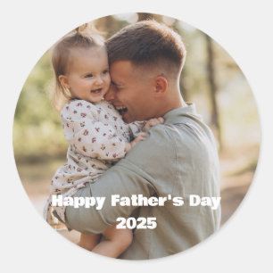 Personalized Father's Day 2026 Photo Classic Round Sticker