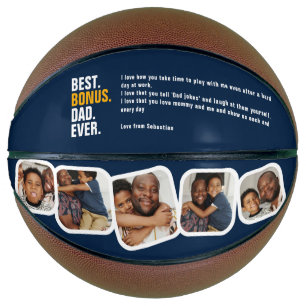 Personalized Fathers Day Best Bonus Dad Ever Basketball