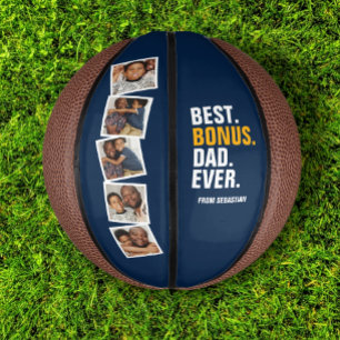 Personalized Fathers Day Best Bonus Dad Ever Mini Basketball
