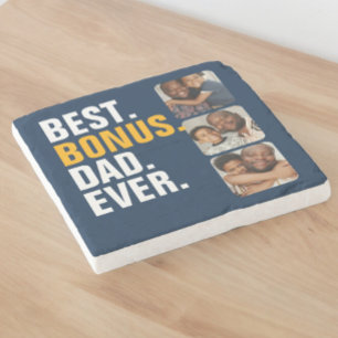 Personalized Fathers Day Best Bonus Dad Ever Stone Coaster