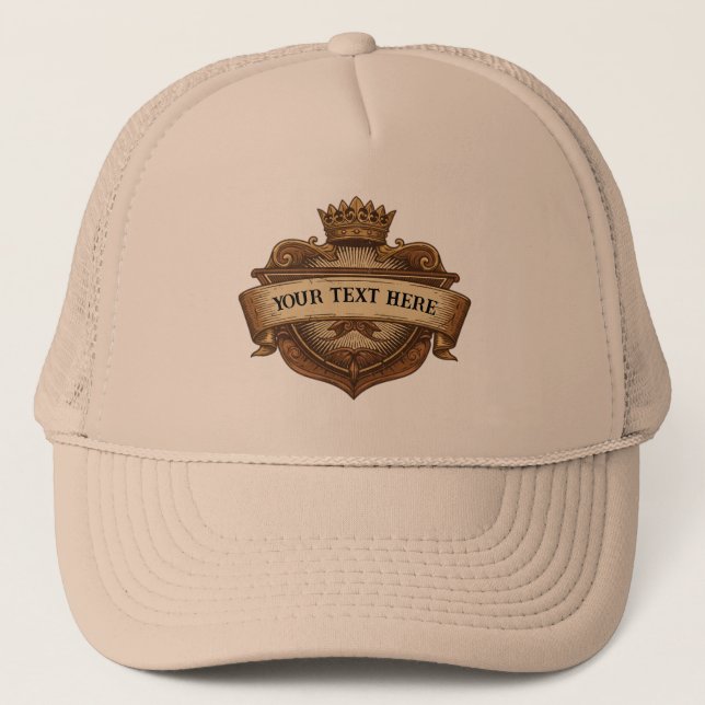 Personalized Father's Day Crown & Shield  Trucker Hat (Front)