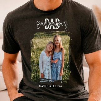Personalized Fathers Day Dad Family Photo T-Shirt