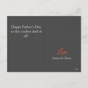 Personalized Fathers Day, dad of the year Holiday Postcard