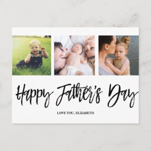 Personalized Fathers Day Dad Script Modern Postcard