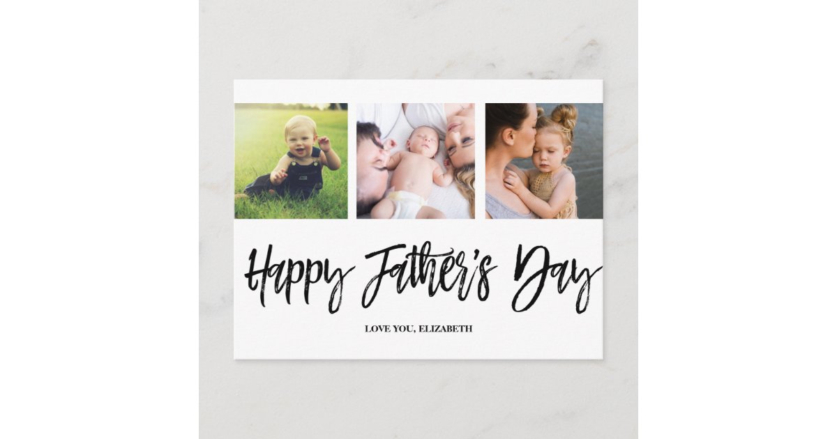 Personalized Fathers Day Dad Script Modern Postcard | Zazzle