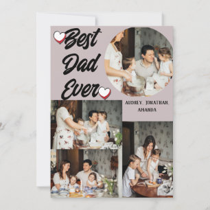 Personalized father's Day, Four photo collage Holiday Card