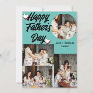 Personalized father's Day, Four photo collage Holiday Card