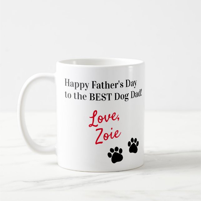 Personalized Father's Day From Dog Coffee Mug (Left)