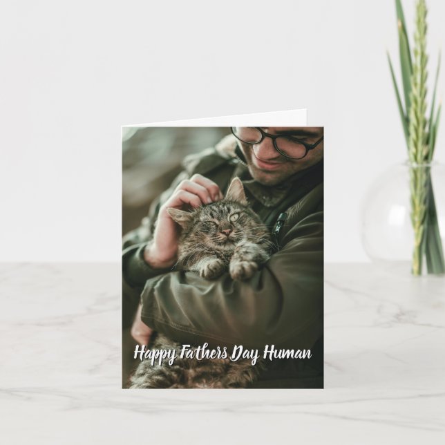 Personalized Fathers Day from the Cat  Card (Front)