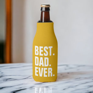 Personalized Fathers Day Gift Best Dad Ever Bottle Cooler