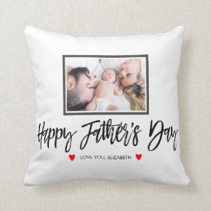 Personalized Fathers Day Gift for Dad Photo Throw Pillow