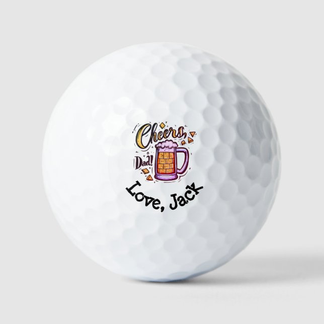 Personalized Father's Day gift from Kids  Golf Balls (Front)