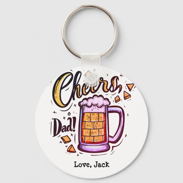 Personalized Father's Day gift from Kids  Keychain (Front)