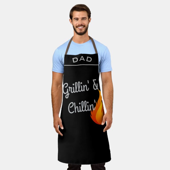 Personalized Father's Day Grilling & Chilling Apron (Worn)