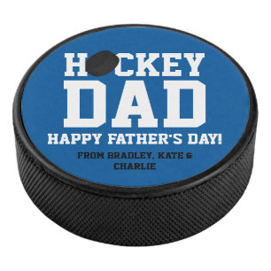 Personalized Fathers Day Ice Hockey Puck
