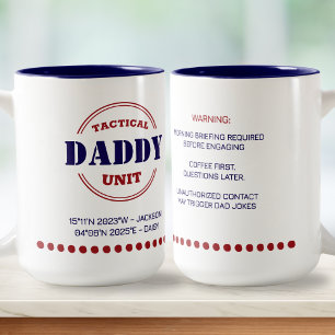 Personalized Father's Day Military Dad Veterans Two-Tone Coffee Mug