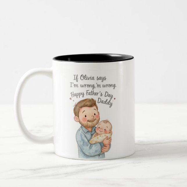 Personalized Father's Day Mug Gift for New Dad (Left)