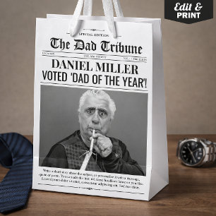Personalized Father's Day Newspaper Gift Bag