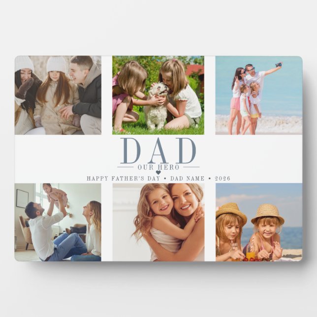 Personalized Father's Day Photo Collage for Dad Plaque (Front)