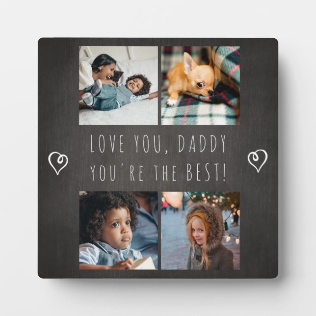 Personalized Father's Day photo collage love dad Plaque (Front)