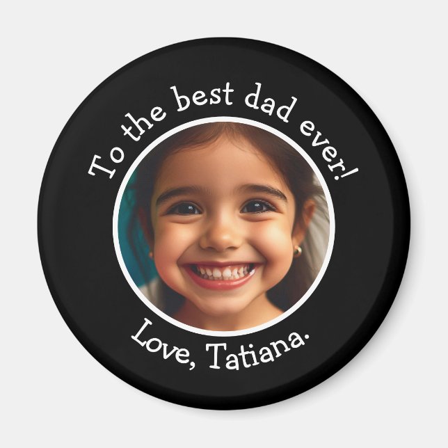 Personalized Father's Day Photo Name Keepsake Magnet (Front)