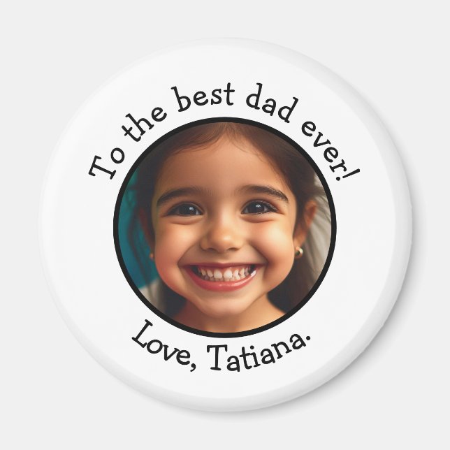 Personalized Father's Day Photo Name Keepsake Magnet (Front)