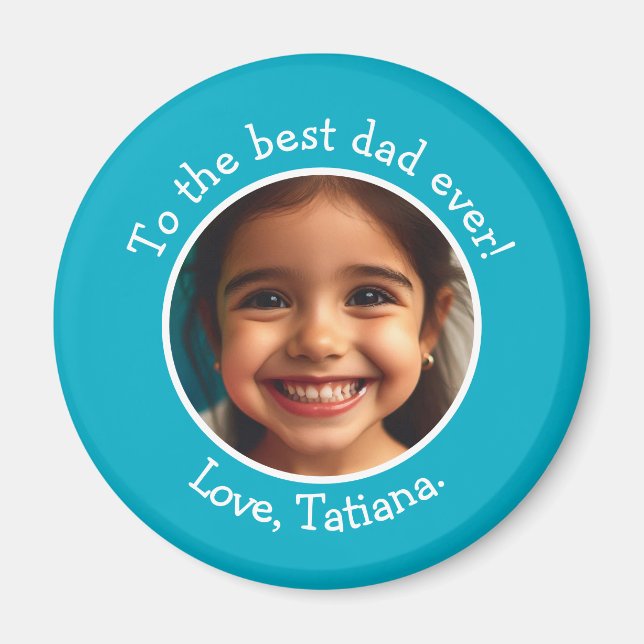 Personalized Father's Day Photo Name Keepsake Magnet (Front)